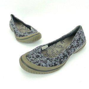 Merrell Luna Sport Ballet Flats Blue Flower Print Slip On Womans Size 7
